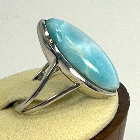 NWOT - Designer D’Joy Larimar Ring - Rhodium Plated 925 Sterling Silver -… - Picture 3 of 8